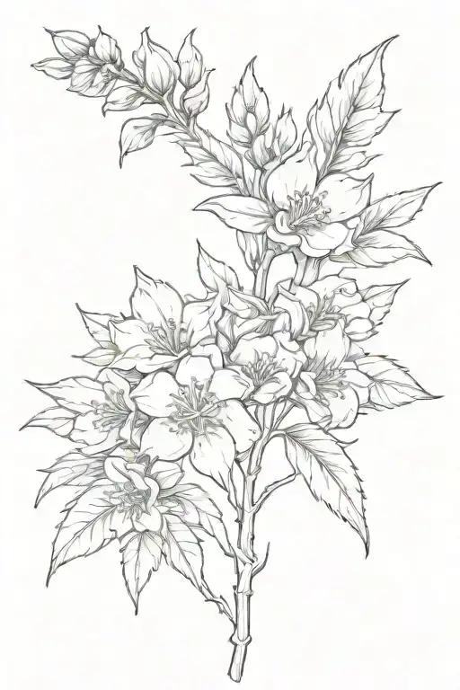 Heather flower tattoo design idea