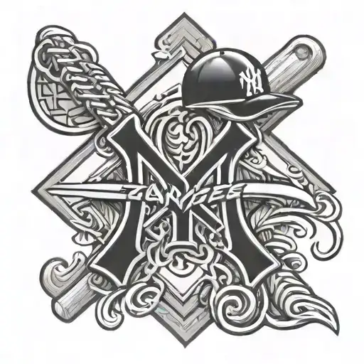 Yankees and Detroit Tigers, Number 2, Home Plate tattoo design idea