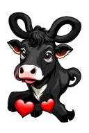 I want the name moo but replace the two o,s with 2 red hearts  tattoo design idea