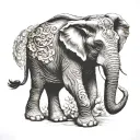 thai Elephant tattoo design idea