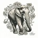 thai Elephant tattoo design idea