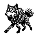 "shadow pack" wolf running tattoo design idea