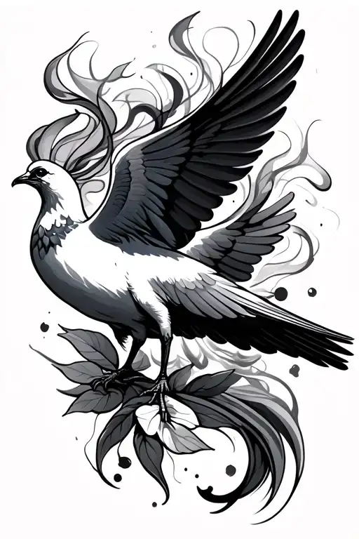 dove, smoke, garza tattoo design idea