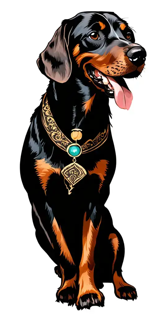 tan dog named moe tattoo design idea