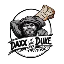complete forearm sleeve with child hood with bully bread the name dax and duke tattoo design idea