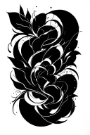 abstract blackout forearm half sleeve tattoo design idea