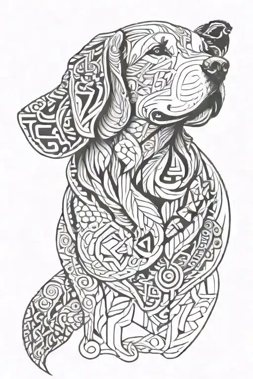 golden retriever maori tattoo tattoo design idea