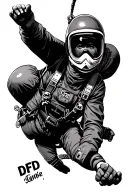 DFD and adrenaline junkie skydiving tattoo design idea