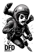 DFD and adrenaline junkie skydiving tattoo design idea