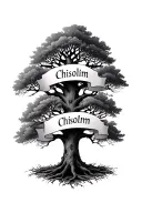 family tree last name chisolm with 4 differnt names tattoo design idea