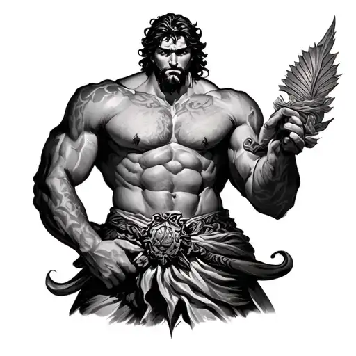 Samson bible tattoo design idea