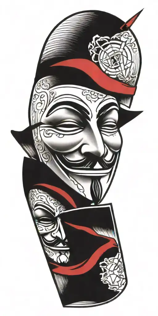 v for vendetta tattoo design idea