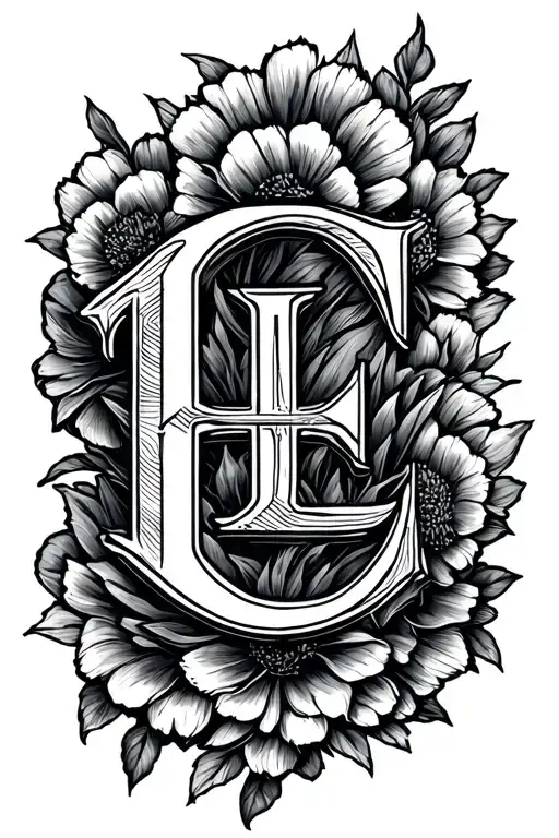 Initials C L E M tattoo design idea