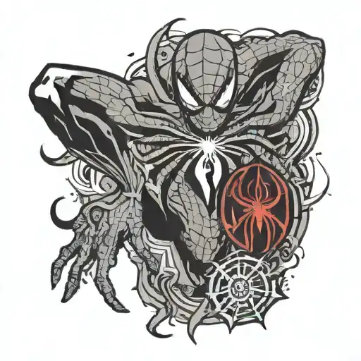 neurodiversity symbol and spider man tattoo design idea