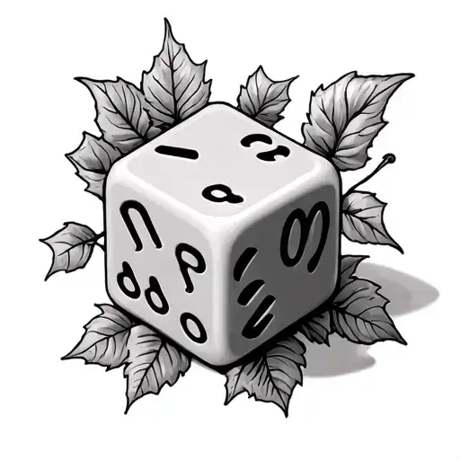 ivy D20 dice tattoo design idea