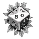 ivy D20 dice tattoo design idea