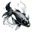 koi fish transforming tattoo design idea