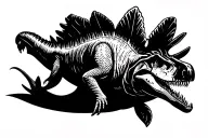 Spinosaurus swimming side view tattoo design idea