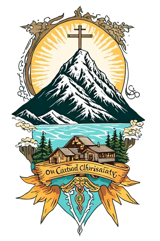 Mountain Christianity tattoo design idea