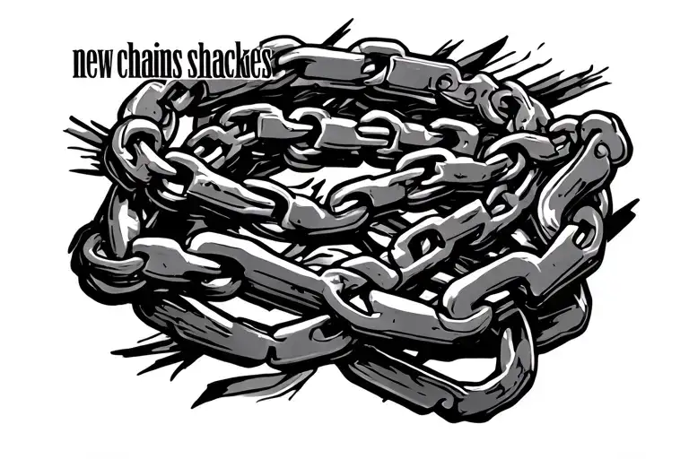 "New chains same shackles " Throat tattoo design idea