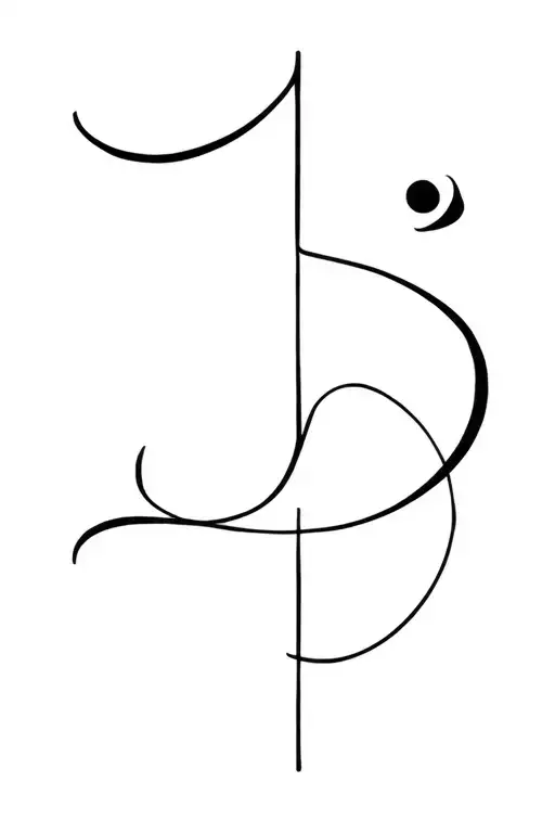 "D" aum symbol tattoo design idea