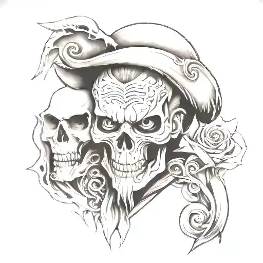 dead man walking tattoo design idea