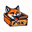 "Fox Box" separated by a fox head. tattoo design idea