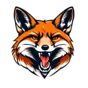 "Fox Box" separated by a fox head. tattoo design idea