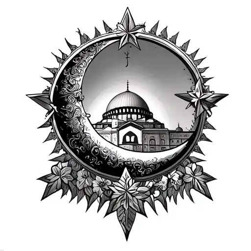 ottoman sultan turk mehmed haga sophia half moon and star tattoo design idea