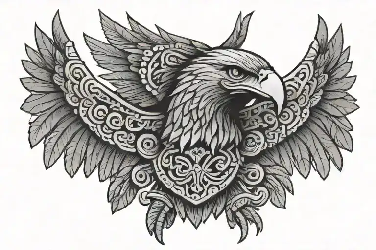 aztec eagle tattoo design idea