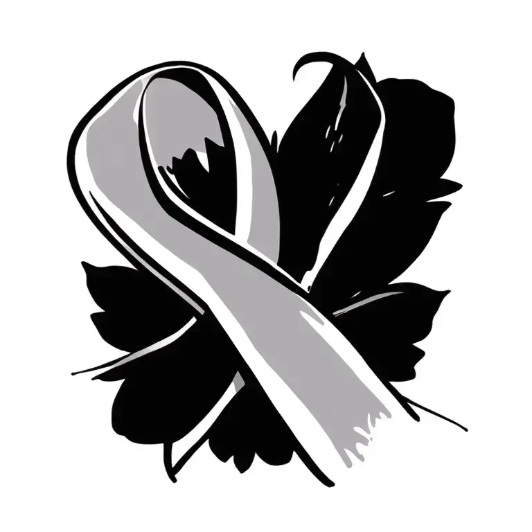 breast cancer awareness ribbon wrapped tattoo design idea