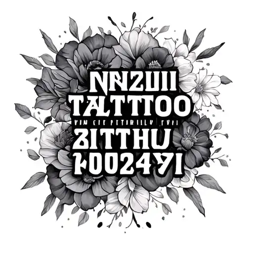 kids names with birthdays in Roman numerals integrated tattoo design idea