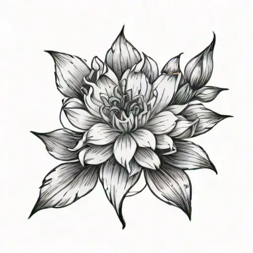 aster flower minimalistic black lines, "ayaat" written in cursive as the stem. tattoo design idea