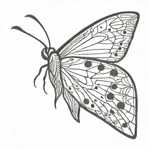 moth, black dark edgy tattoo design combining tattoo design idea