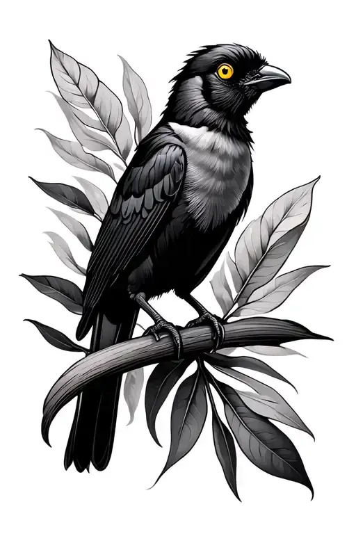 yellow rumped cacique tattoo design idea