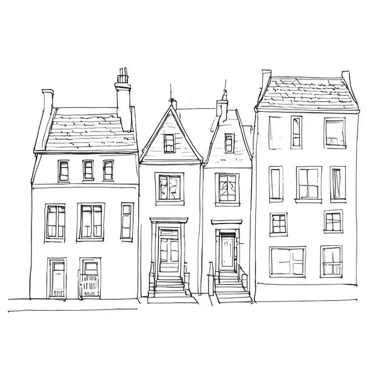 Polish houses tattoo design idea