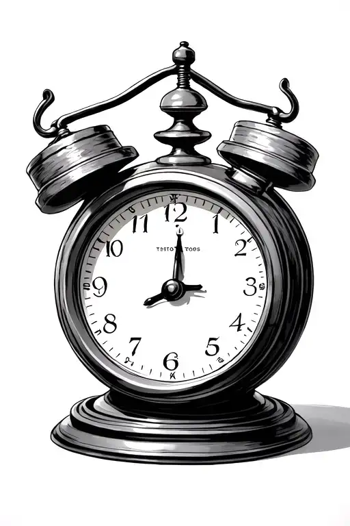 scales with clock 04:48 and weights representing tattoo design idea