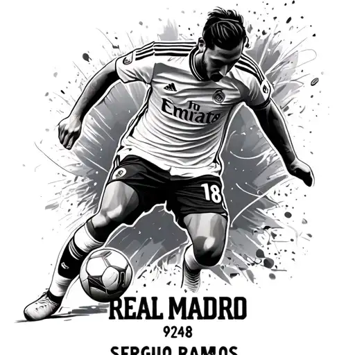 "Real Madrid " number 92:48 Sergio Ramos' goal tattoo design idea