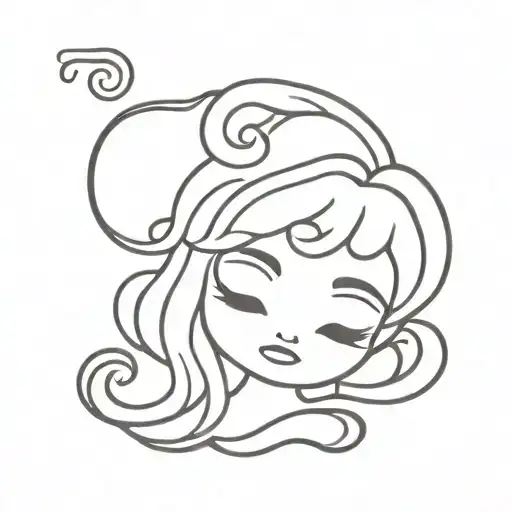 medusa minimalist chibi or vector tattoo design idea