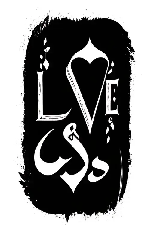 arabic love and hate quotes  tattoo design idea