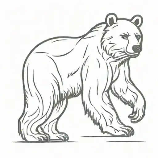 silhouette bear standing tall tattoo design idea