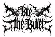 "Bite The Bullet" "Bite The Bullet" Dense black gothic script fused with abstract forms raw strokes tattoo design idea