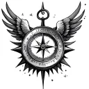 blank compass surrender tattoo design idea