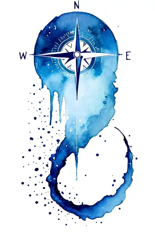 Nordic compass tattoo design idea