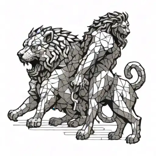 heracles pulling cerberus tattoo design idea