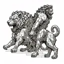 heracles pulling cerberus tattoo design idea