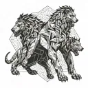 heracles pulling cerberus tattoo design idea