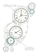 steampunk clock and circuit with formulas written inside tattoo design idea