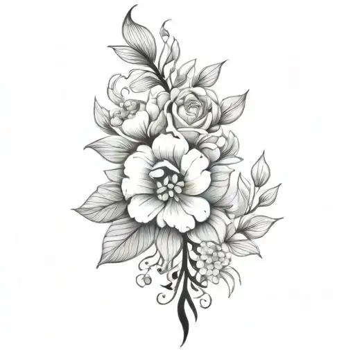 Filler Floral tattoo design idea