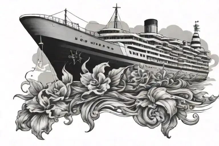 cruise ship tattoo design idea